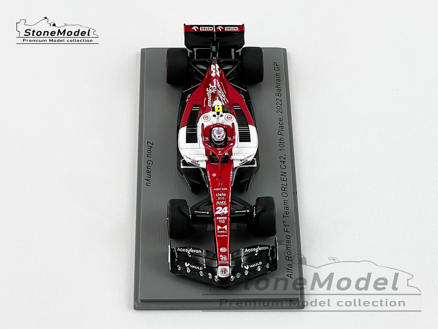 2022 Alfa Romeo Sauber F1 C42 #24 Zhou Guanyu Bahrain GP 10th 1st Point 1:43 Spark