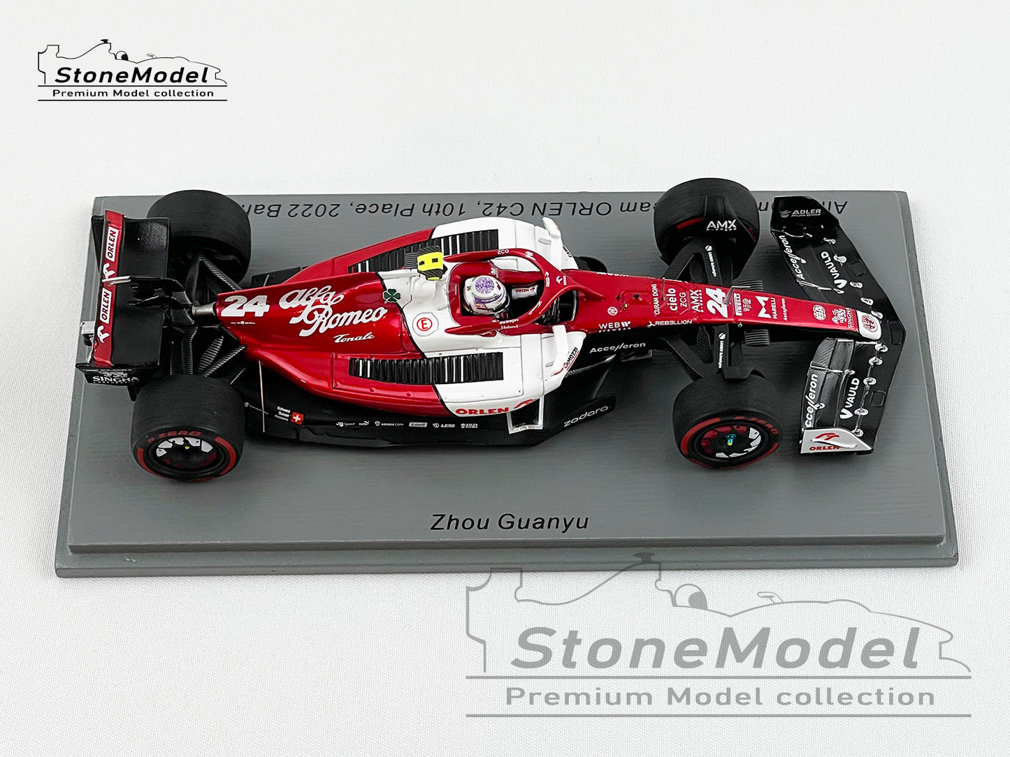 2022 Alfa Romeo Sauber F1 C42 #24 Zhou Guanyu Bahrain GP 10th 1st Point 1:43 Spark