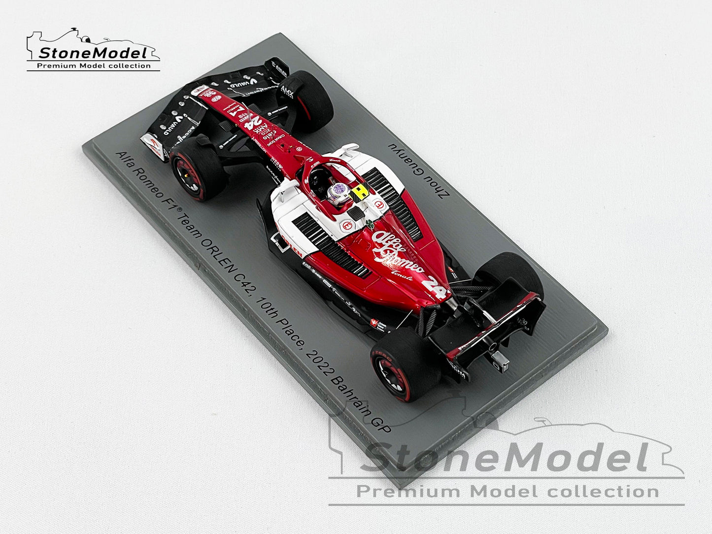 2022 Alfa Romeo Sauber F1 C42 #24 Zhou Guanyu Bahrain GP 10th 1st Point 1:43 Spark