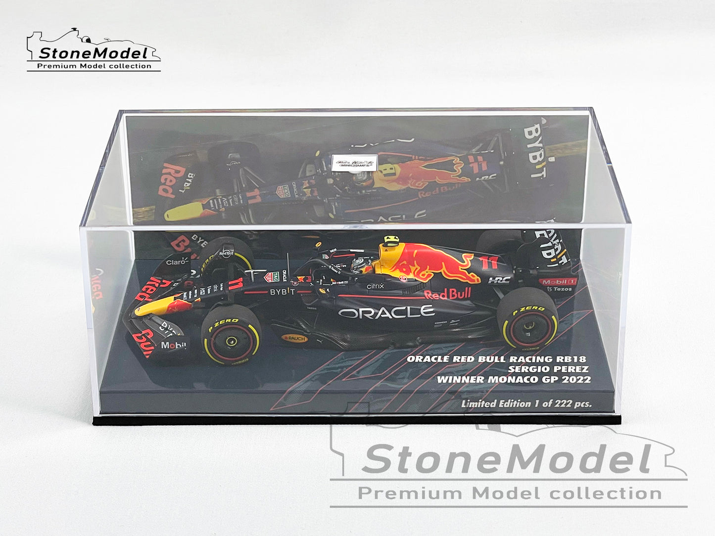 2022 Red Bull F1 RB18 #11 Sergio Perez Monaco GP Winner 1:43 MINICHAMPS