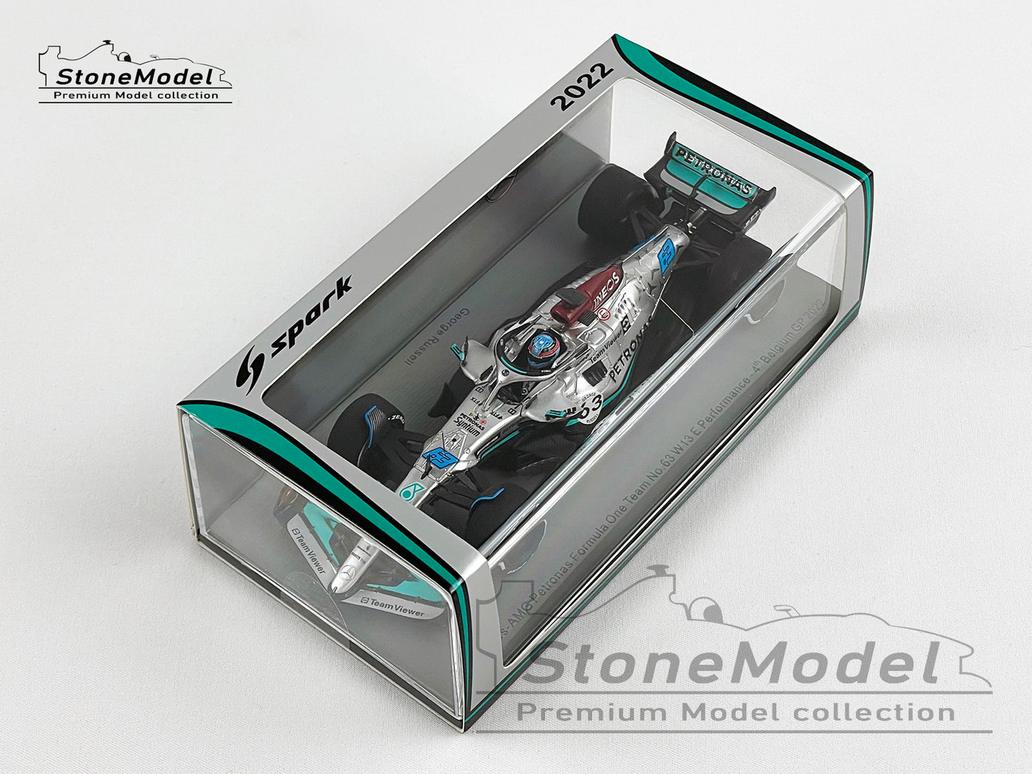 2022 Mercedes F1 W13 #63 George Russell Belgium Special Livery 1:43 Spark S8546