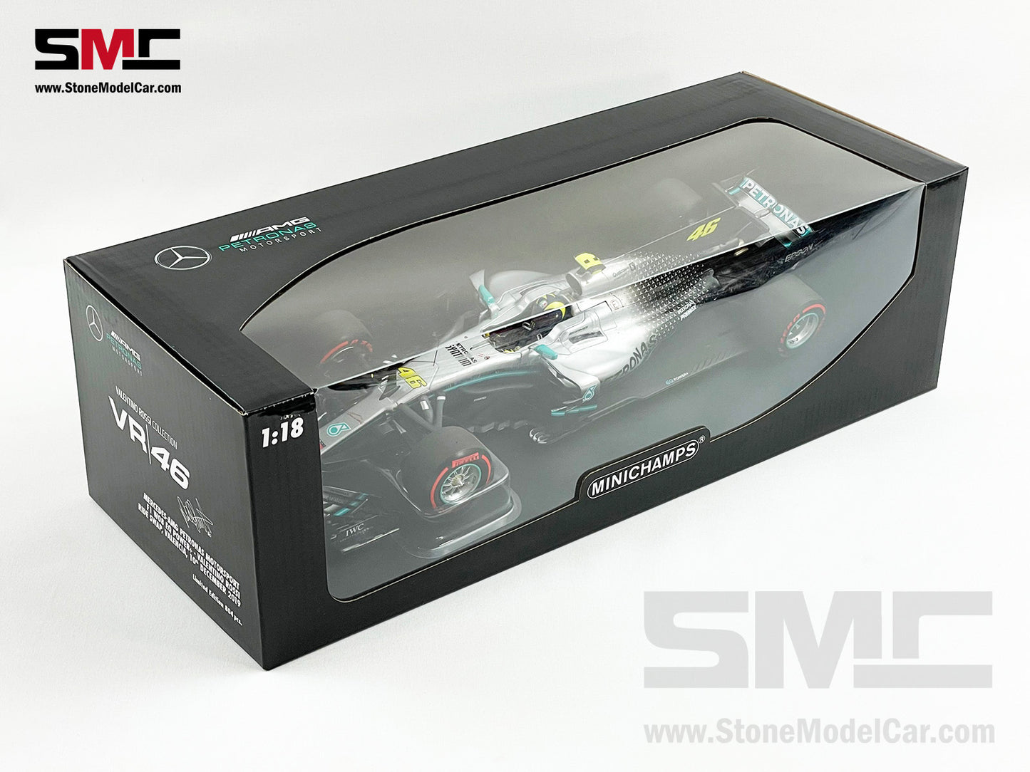 Mercedes F1 2017 W08 #46 Valentino Rossi 2019 Ride Swap Hamilton 1:18 MINICHAMPS