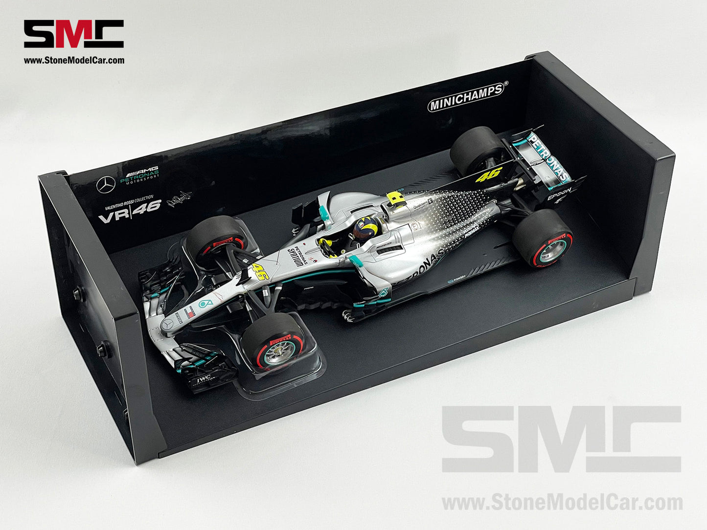 Mercedes F1 2017 W08 #46 Valentino Rossi 2019 Ride Swap Hamilton 1:18 MINICHAMPS