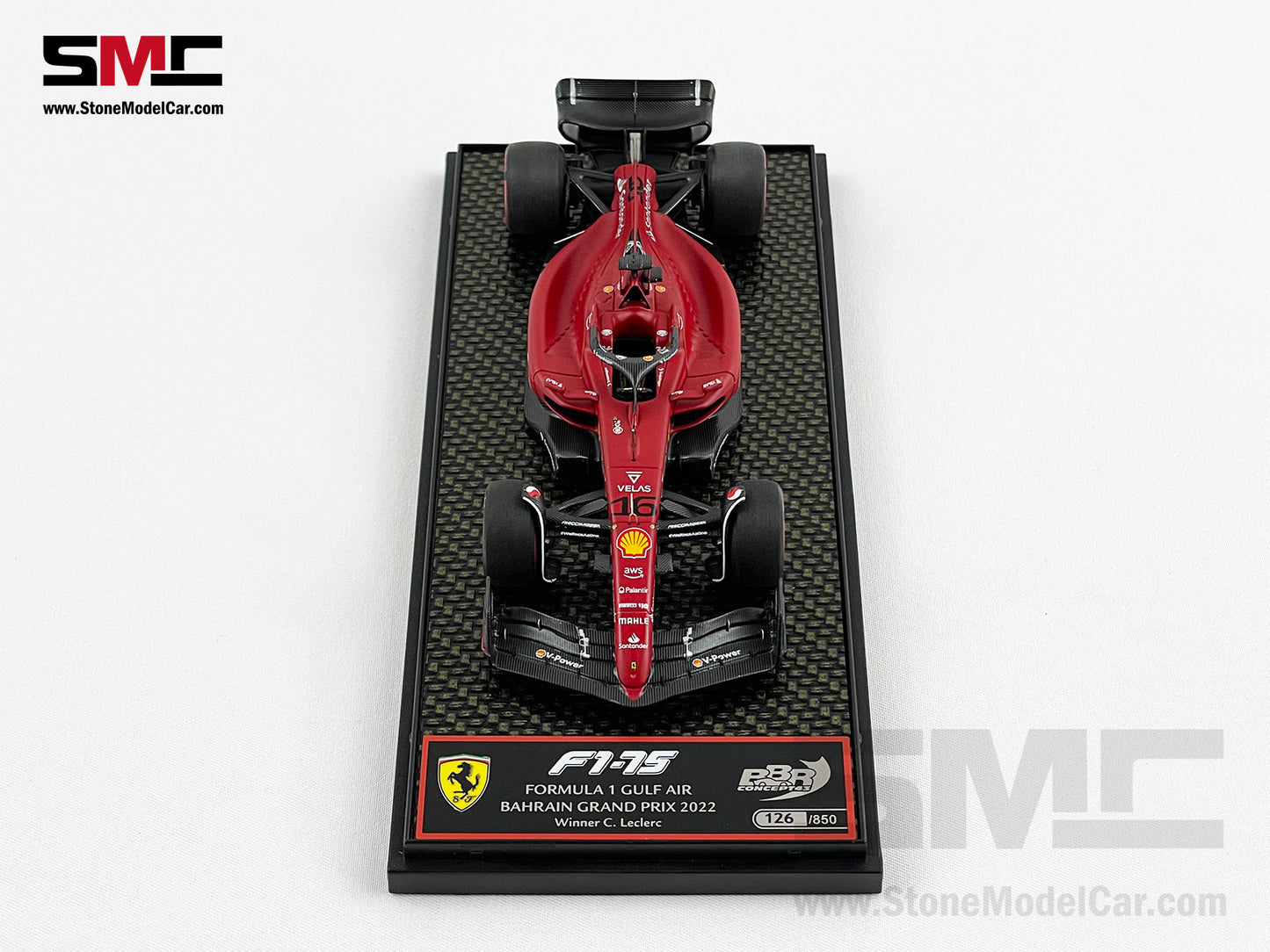 2022 F1 Ferrari F1-75 #16 Charles Leclerc Bahrain GP Winner 1st Win BBR 1:43