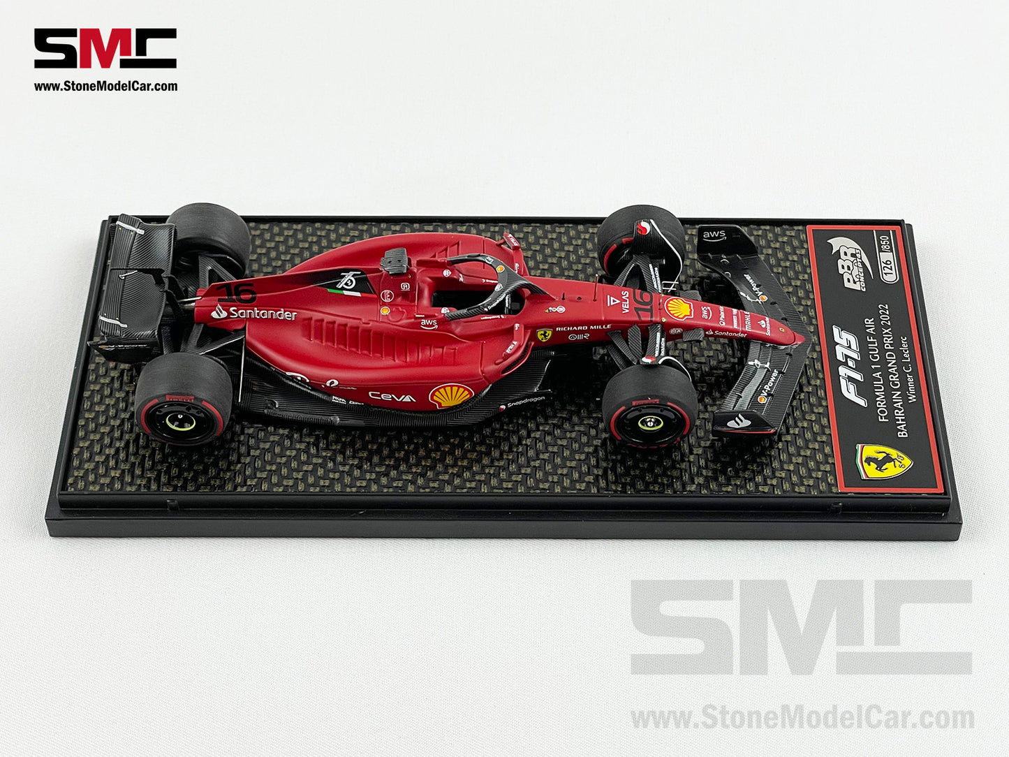 2022 F1 Ferrari F1-75 #16 Charles Leclerc Bahrain GP Winner 1st Win BBR 1:43