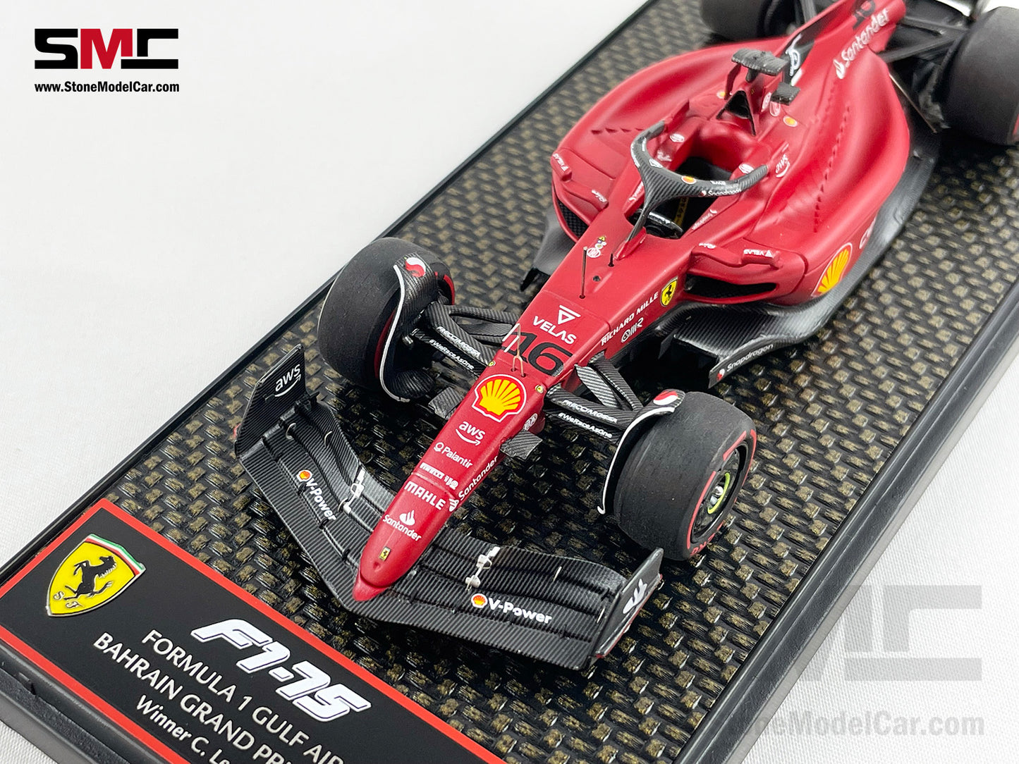 2022 F1 Ferrari F1-75 #16 Charles Leclerc Bahrain GP Winner 1st Win BBR 1:43