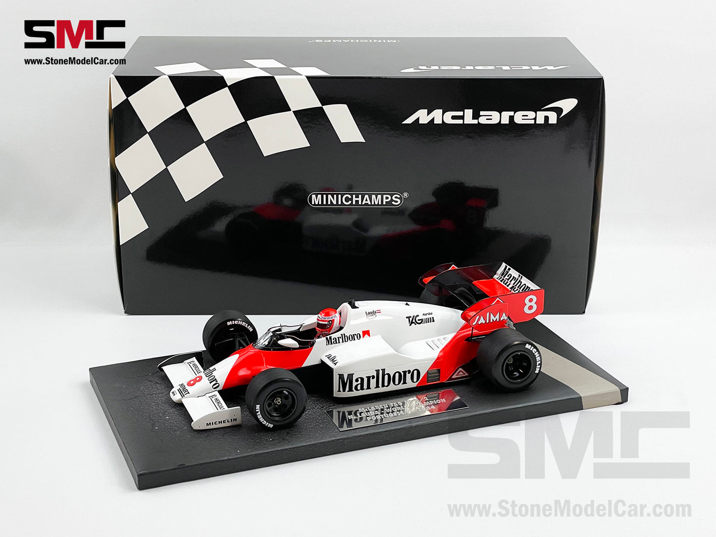 Mclaren F1 MP4/2 #8 Niki Lauda Portugal GP 1984 World Champion 1:18 MINICHAMPS