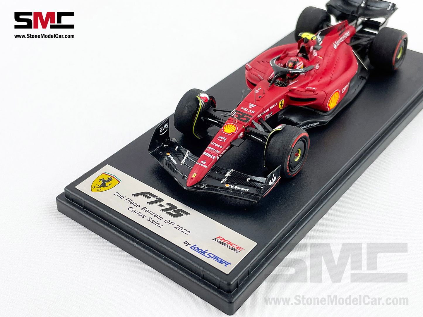 2022 F1 Ferrari F1-75 #55 Carlos Sainz Bahrain GP 2nd 1st 1-2 of 2022 LookSmart 1:43