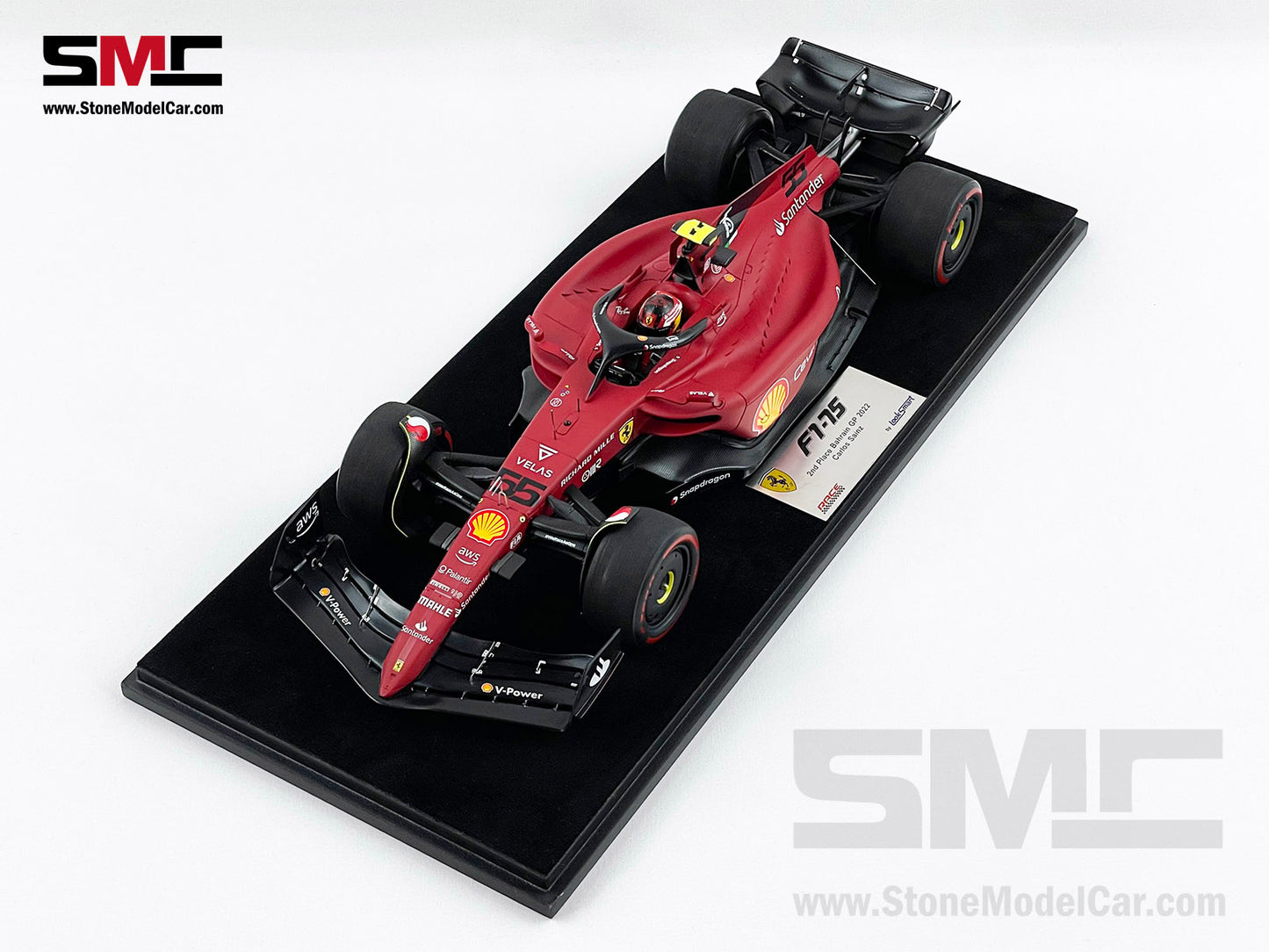 2022 F1 Ferrari F1-75 #55 Carlos Sainz Bahrain GP 2nd 1st 1-2 of 2022 LookSmart 1:18