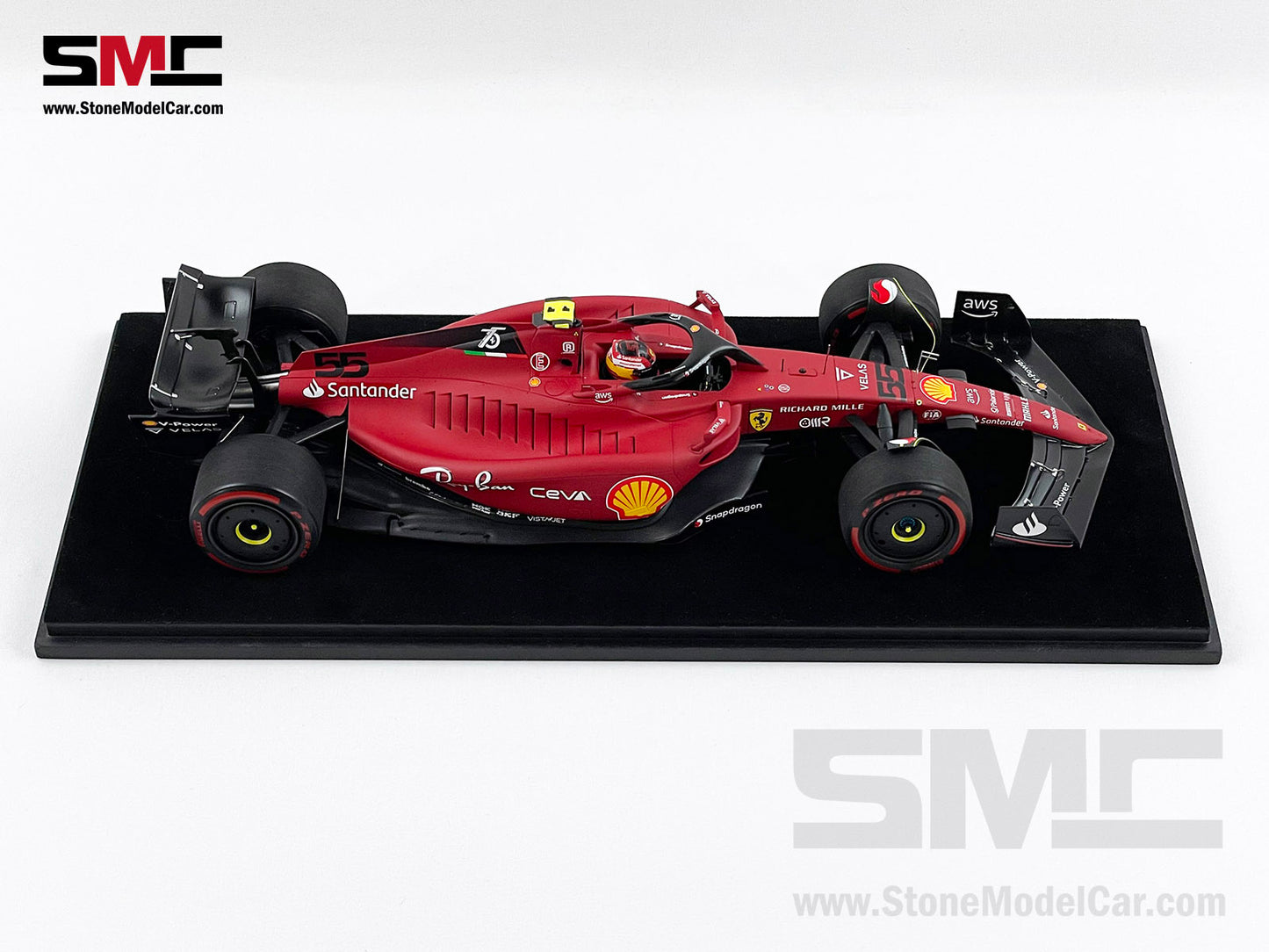 2022 F1 Ferrari F1-75 #55 Carlos Sainz Bahrain GP 2nd 1st 1-2 of 2022 LookSmart 1:18