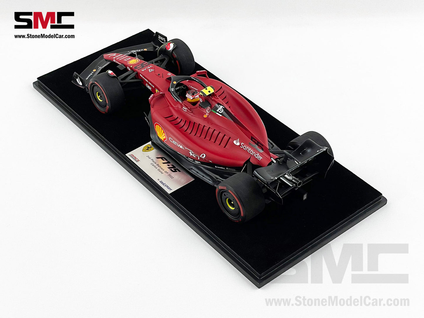 2022 F1 Ferrari F1-75 #55 Carlos Sainz Bahrain GP 2nd 1st 1-2 of 2022 LookSmart 1:18