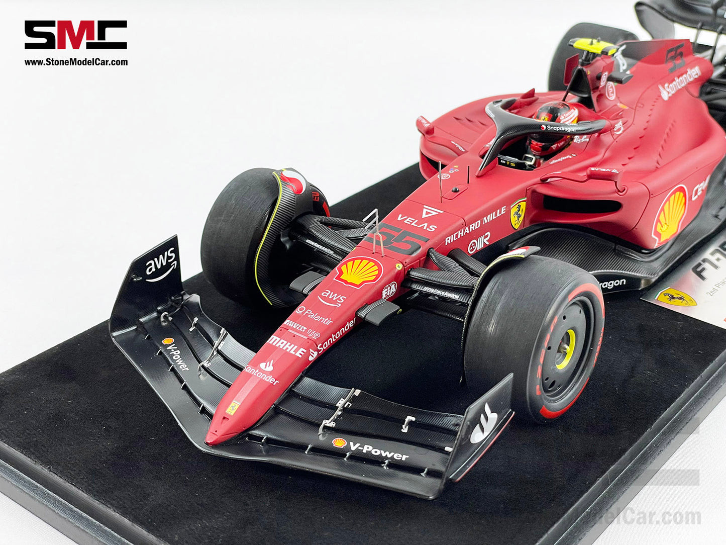 2022 F1 Ferrari F1-75 #55 Carlos Sainz Bahrain GP 2nd 1st 1-2 of 2022 LookSmart 1:18