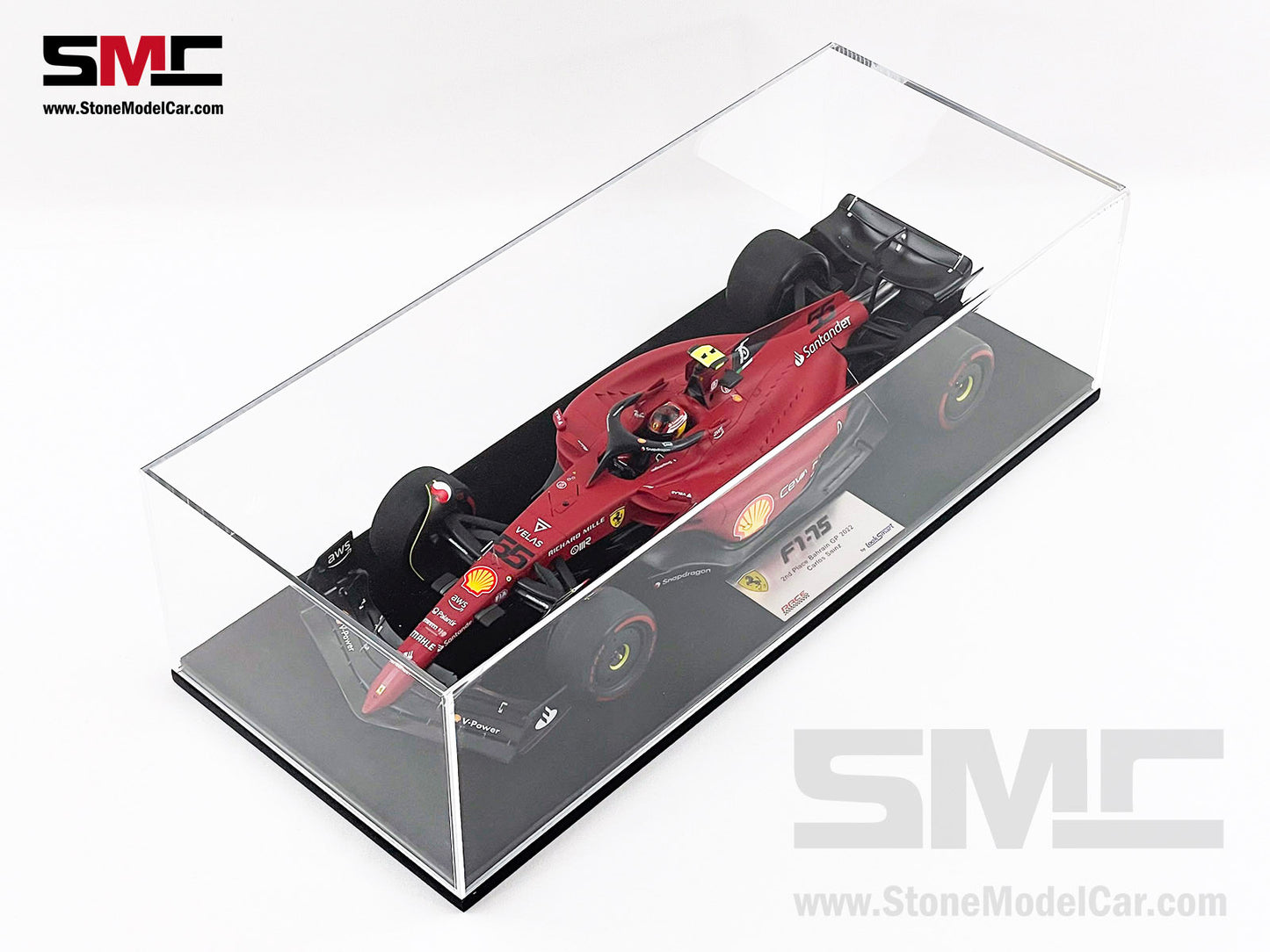 2022 F1 Ferrari F1-75 #55 Carlos Sainz Bahrain GP 2nd 1st 1-2 of 2022 LookSmart 1:18