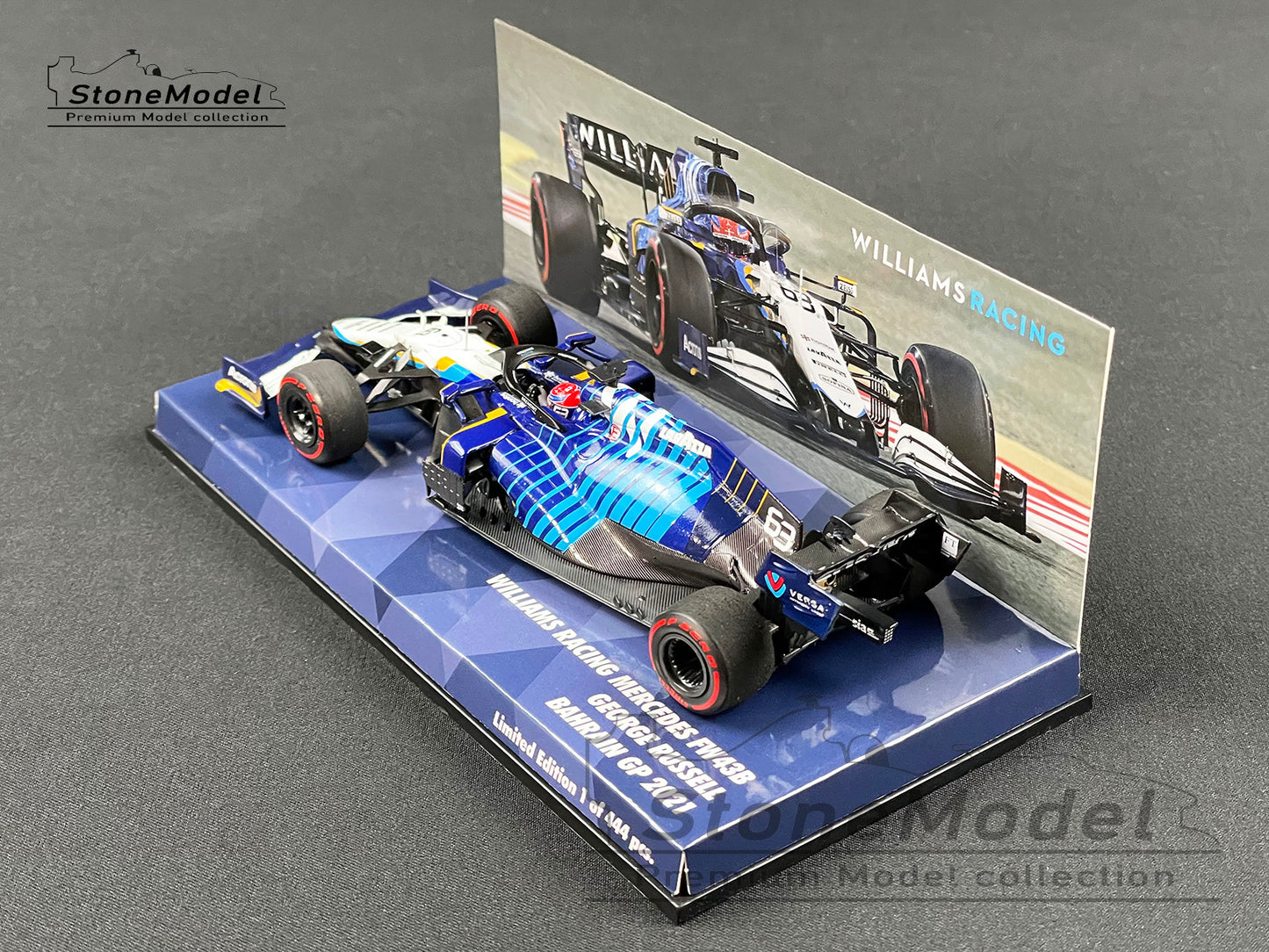 Williams F1 FW43B #63 George Russell Bahrain GP 2021 1:43 MINICHAMPS 447210163