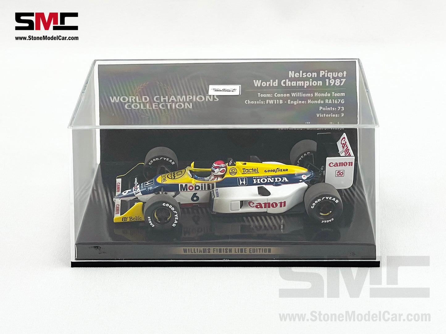 Williams F1 FW11B #6 Nelson Piquet Italy 1987 World Champion 1:43 MINICHAMPS