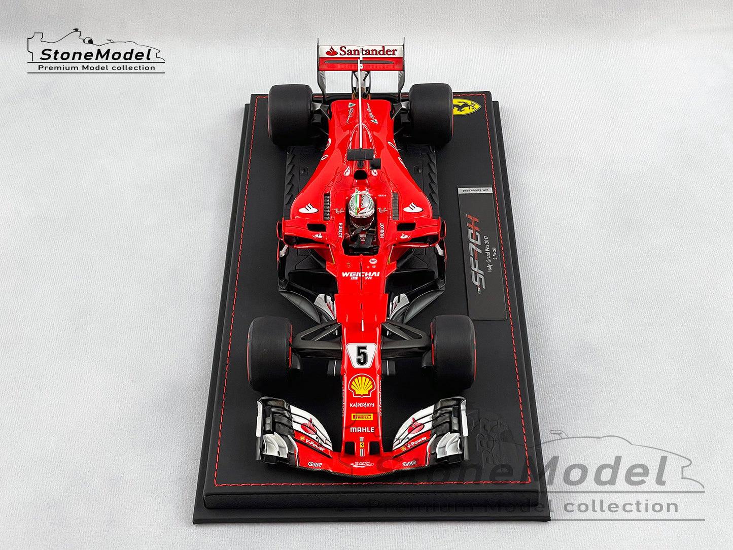 BBR 1:18 Ferrari F1 SF70H #5 Sebastian Vettel Italy GP Monza 2017 70th Anniversary with Display Case