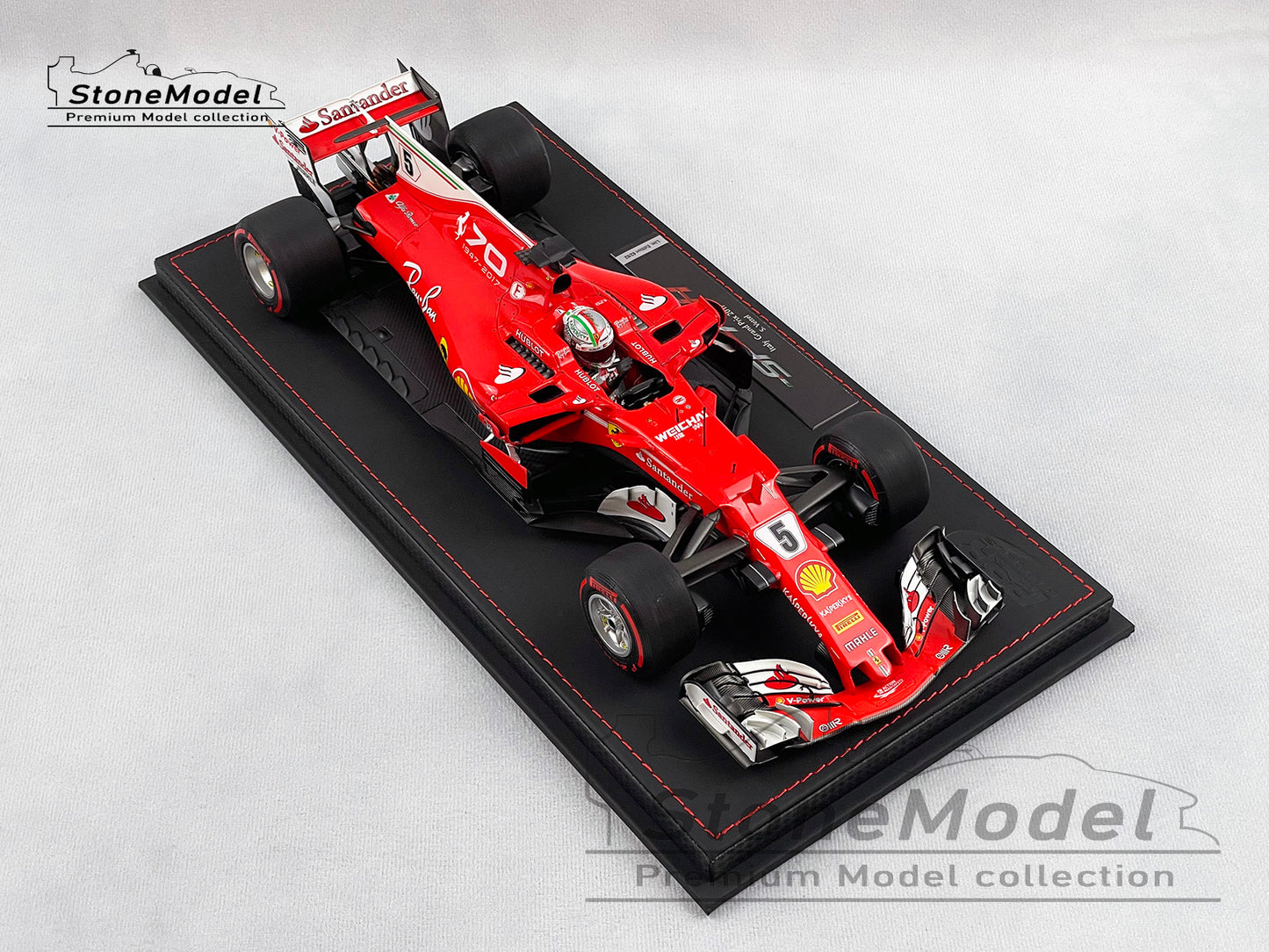 BBR 1:18 Ferrari F1 SF70H #5 Sebastian Vettel Italy GP Monza 2017 70th Anniversary with Display Case