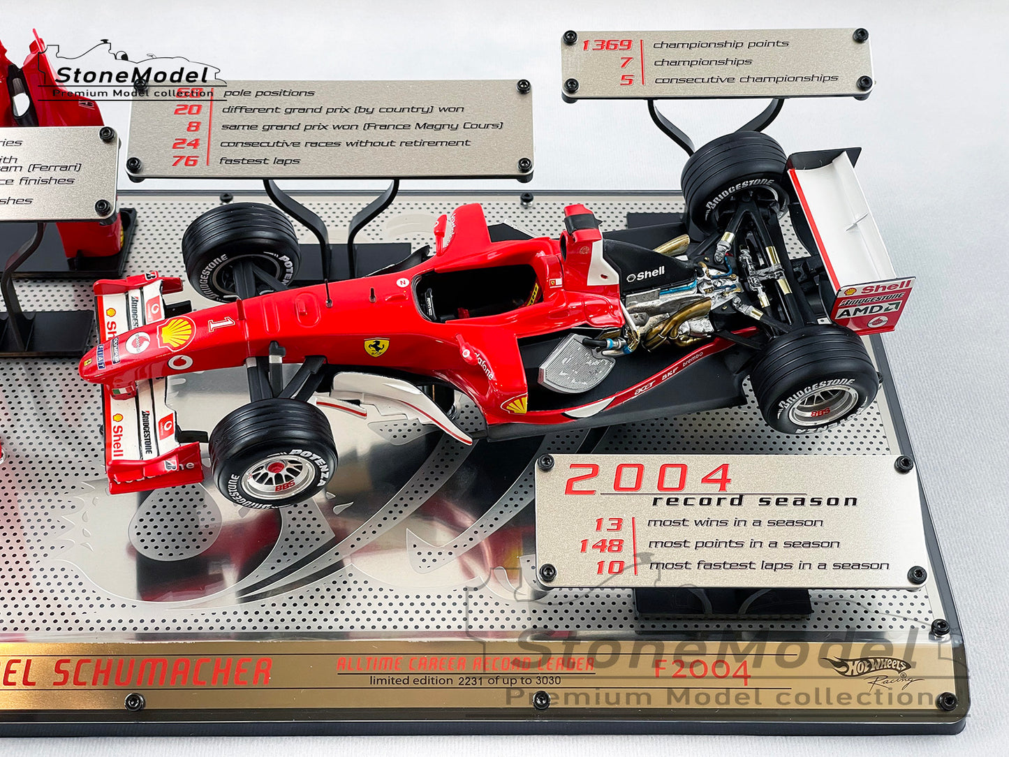 Ferrari F1 F2004 #1 Michael Schumacher ALL TIME CAREER RECORDS 2004 Hot Wheels 1:18