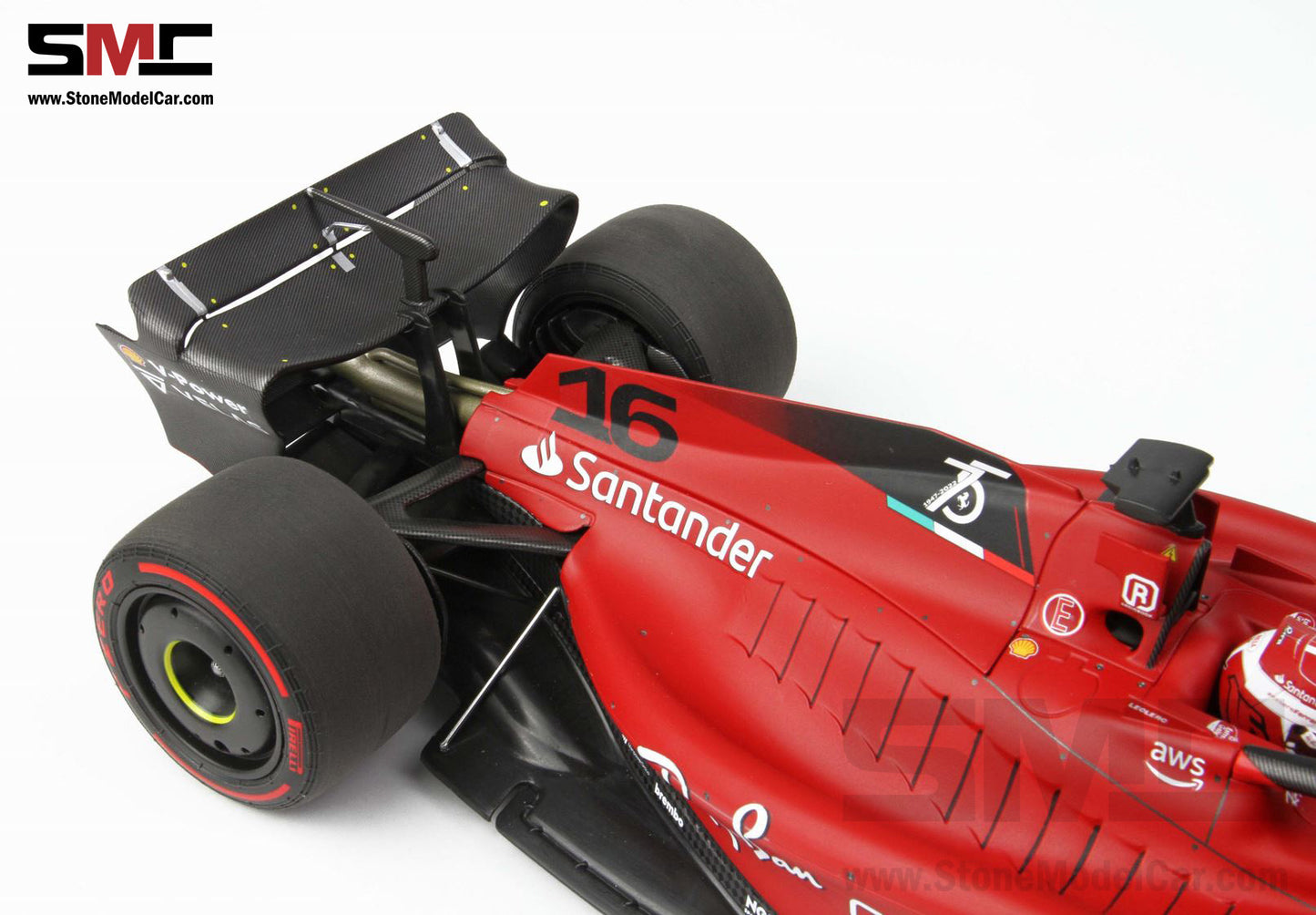 2022 F1 Ferrari F1-75 #16 Charles Leclerc Bahrain GP Winner 1st Win BBR 1:18 Leather Base