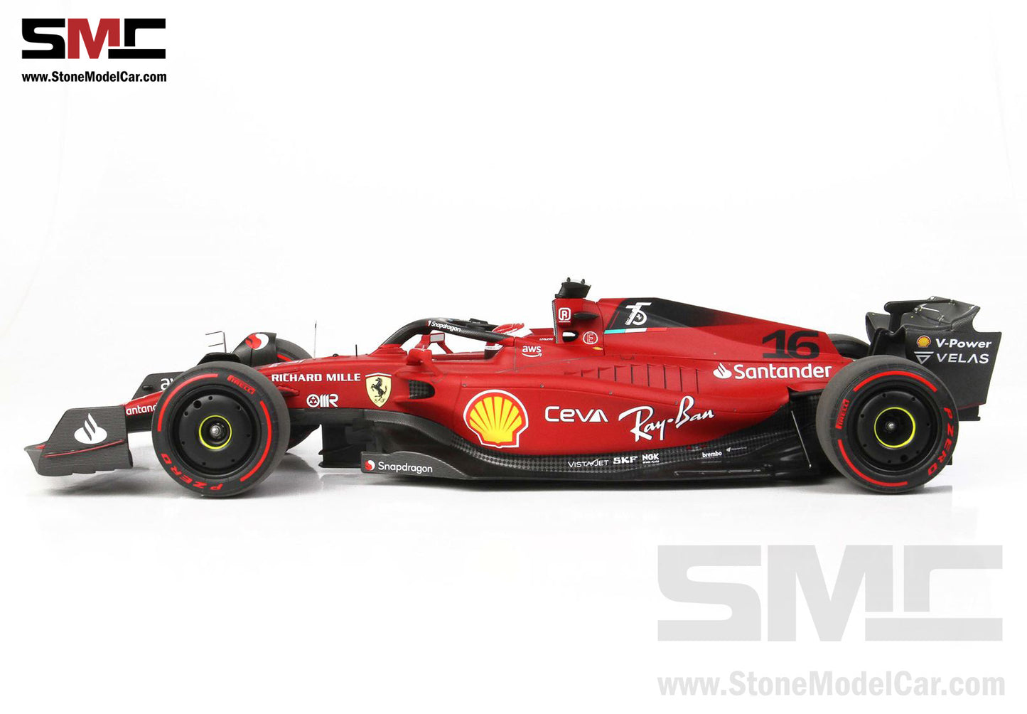2022 F1 Ferrari F1-75 #16 Charles Leclerc Bahrain GP Winner 1st Win BBR 1:18 Leather Base