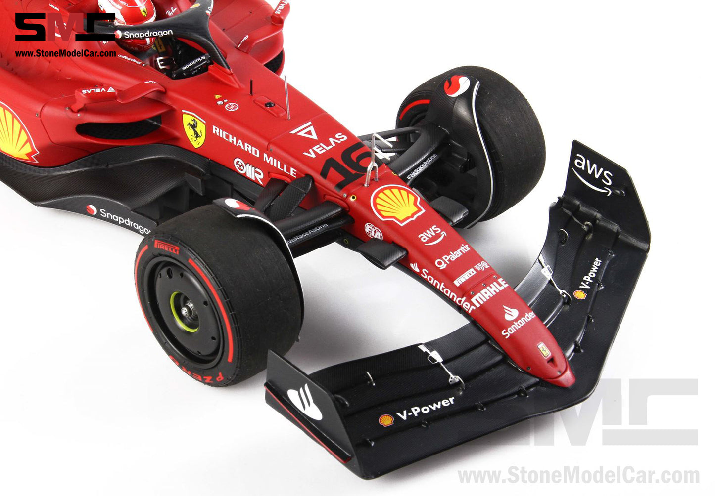 2022 F1 Ferrari F1-75 #16 Charles Leclerc Bahrain GP Winner 1st Win BBR 1:18 Leather Base