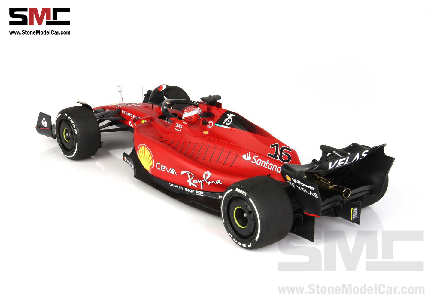 2022 F1 Ferrari F1-75 #16 Charles Leclerc Australian GP Winner BBR 1:18 with Display Case