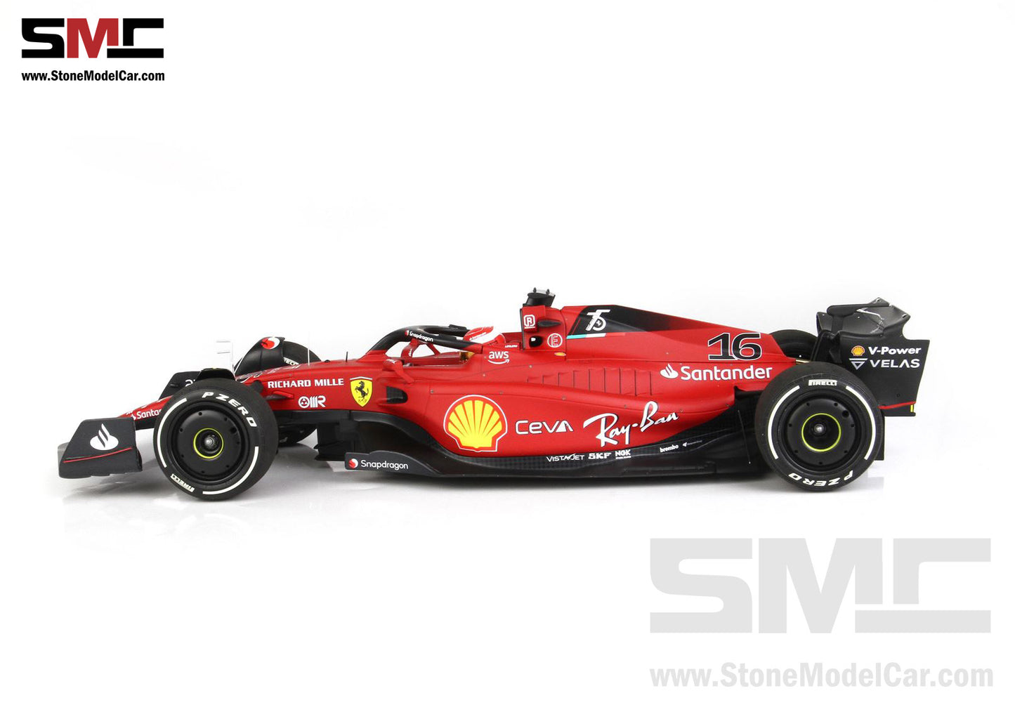 2022 F1 Ferrari F1-75 #16 Charles Leclerc Australian GP Winner BBR 1:18 with Display Case