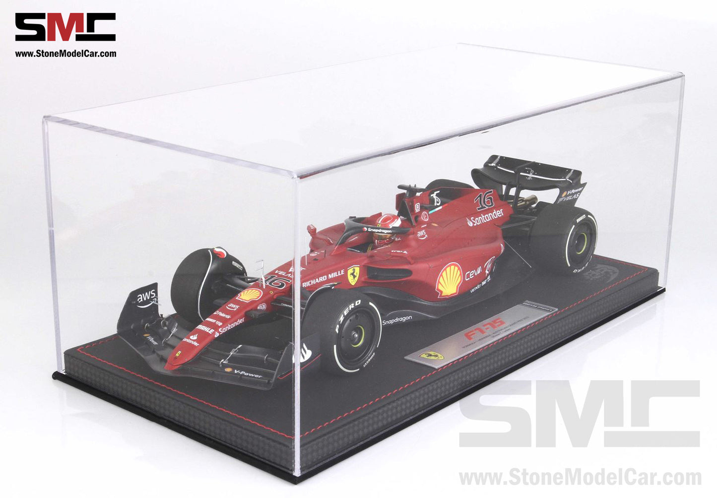 2022 F1 Ferrari F1-75 #16 Charles Leclerc Australian GP Winner BBR 1:18 with Display Case
