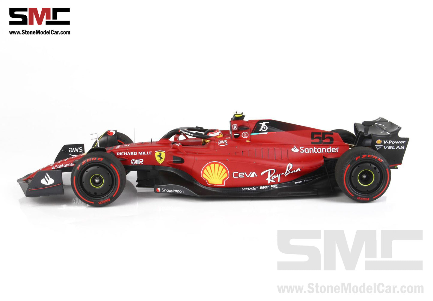 2022 F1 Ferrari F1-75 #55 Carlos Sainz Bahrain GP 2nd Place 1st 1-2 of 2022 BBR 1:18