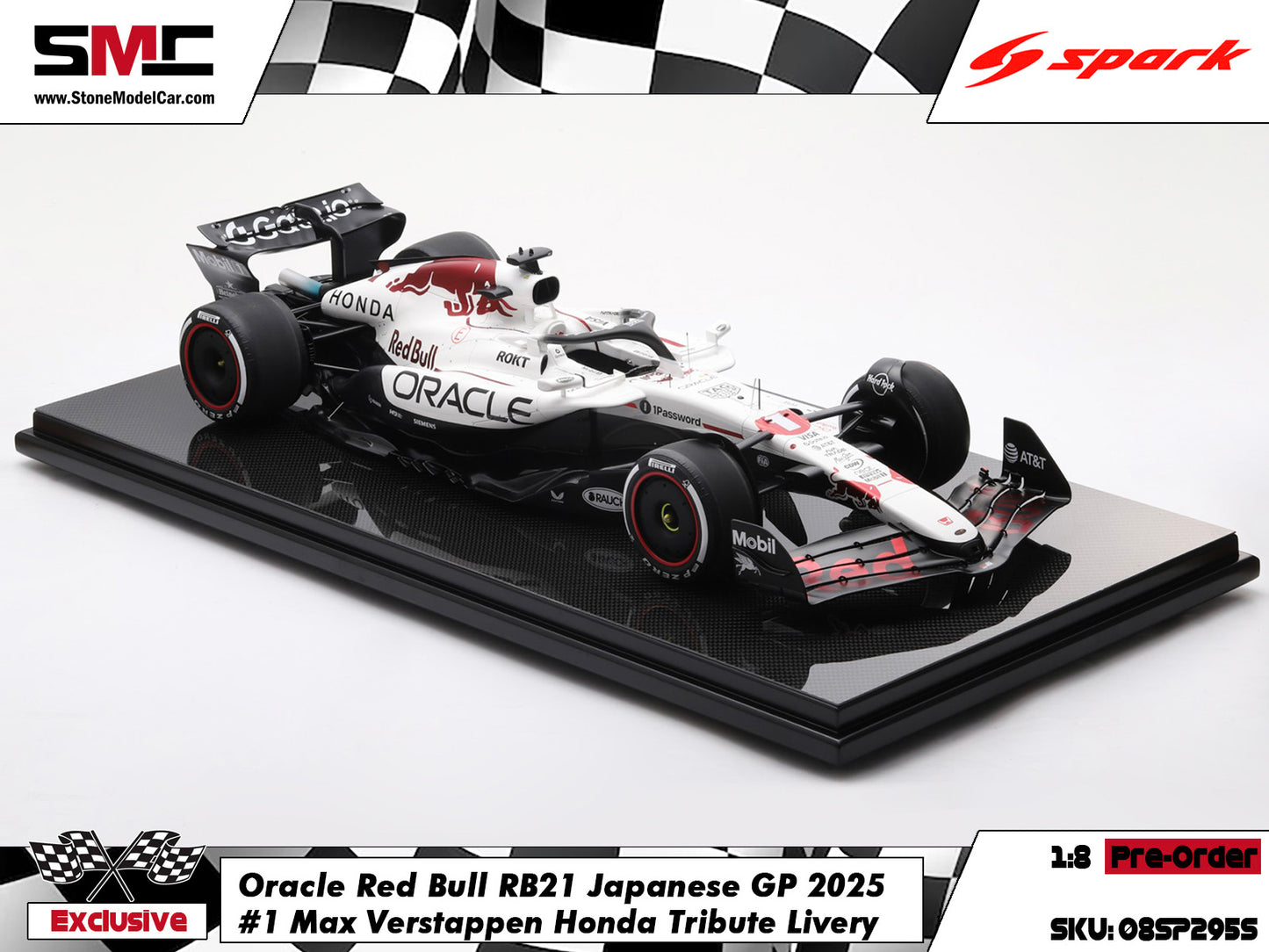 [Pre-Order] Red Bull F1 RB21 #1 Max Verstappen Japanese GP Winner 2025 1:8 Spark Special Edition