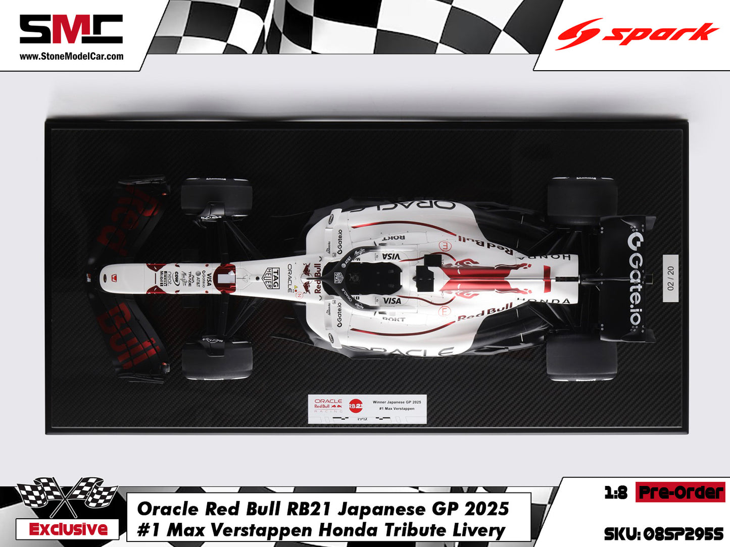 [Pre-Order] Red Bull F1 RB21 #1 Max Verstappen Japanese GP Winner 2025 1:8 Spark Special Edition