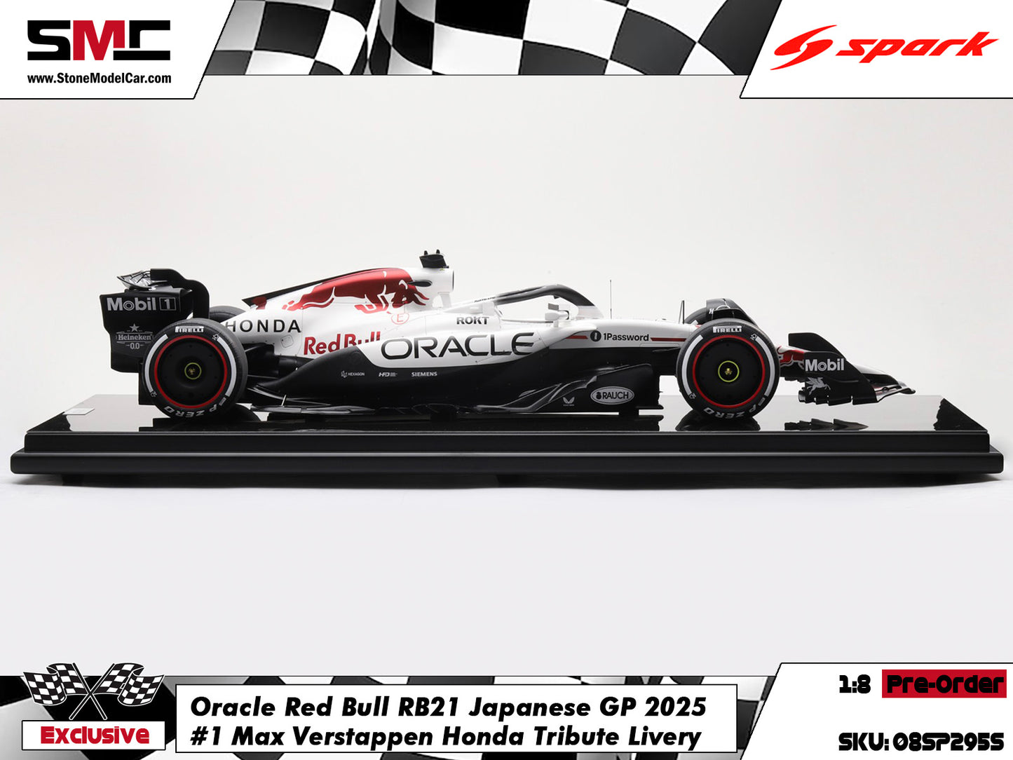 [Pre-Order] Red Bull F1 RB21 #1 Max Verstappen Japanese GP Winner 2025 1:8 Spark Special Edition