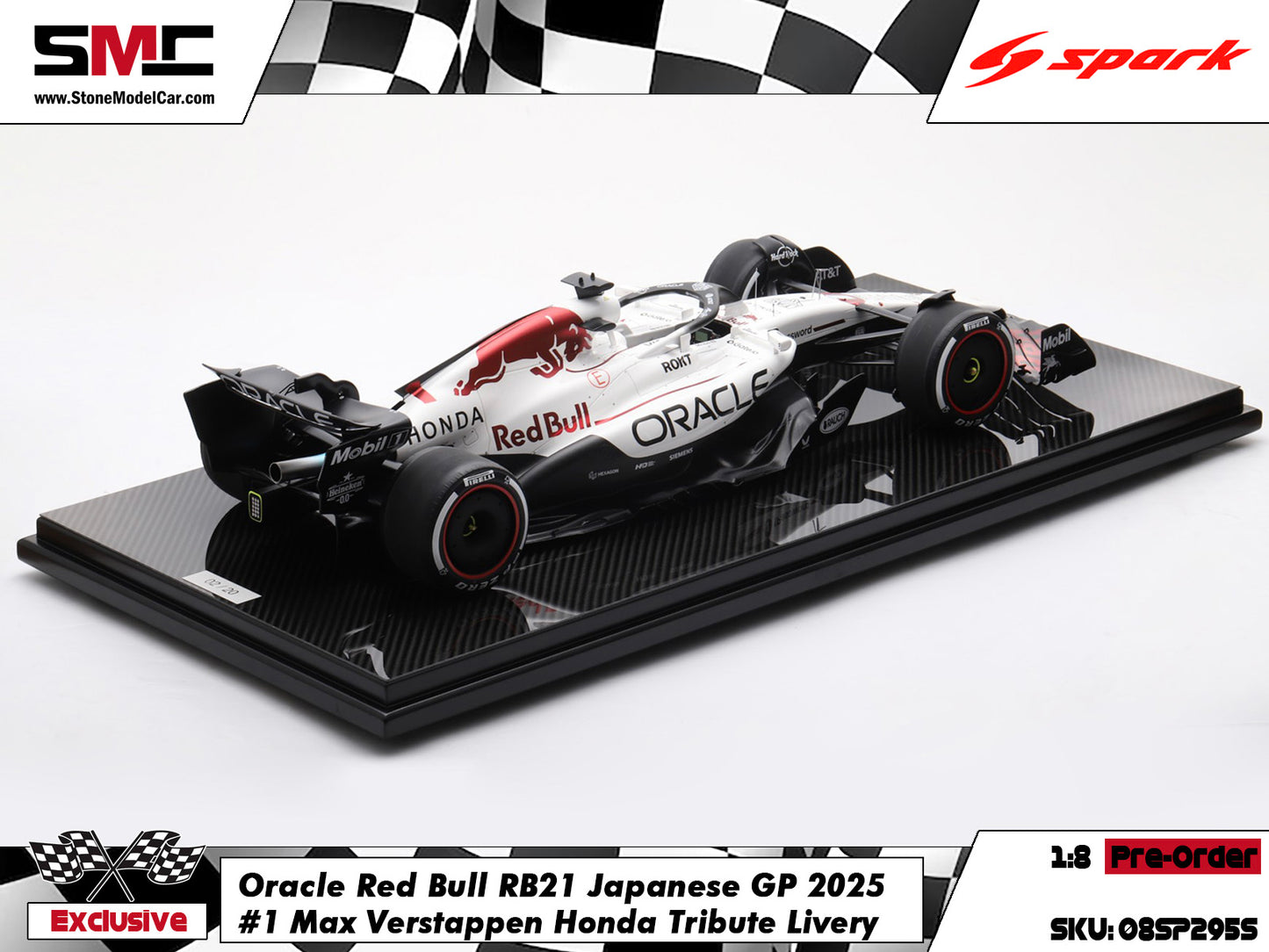 [Pre-Order] Red Bull F1 RB21 #1 Max Verstappen Japanese GP Winner 2025 1:8 Spark Special Edition