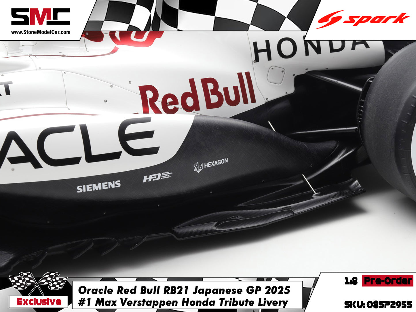 [Pre-Order] Red Bull F1 RB21 #1 Max Verstappen Japanese GP Winner 2025 1:8 Spark Special Edition