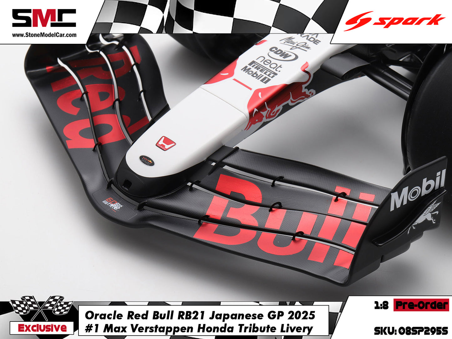 [Pre-Order] Red Bull F1 RB21 #1 Max Verstappen Japanese GP Winner 2025 1:8 Spark Special Edition