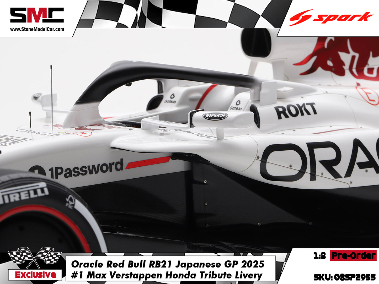 [Pre-Order] Red Bull F1 RB21 #1 Max Verstappen Japanese GP Winner 2025 1:8 Spark Special Edition