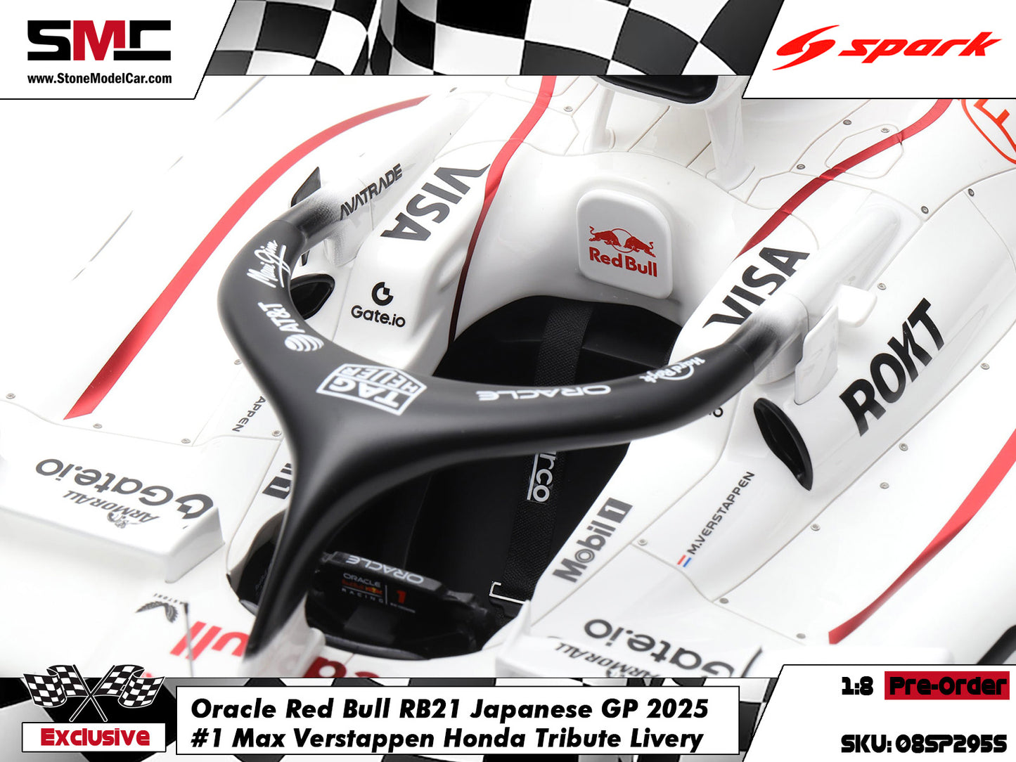 [Pre-Order] Red Bull F1 RB21 #1 Max Verstappen Japanese GP Winner 2025 1:8 Spark Special Edition