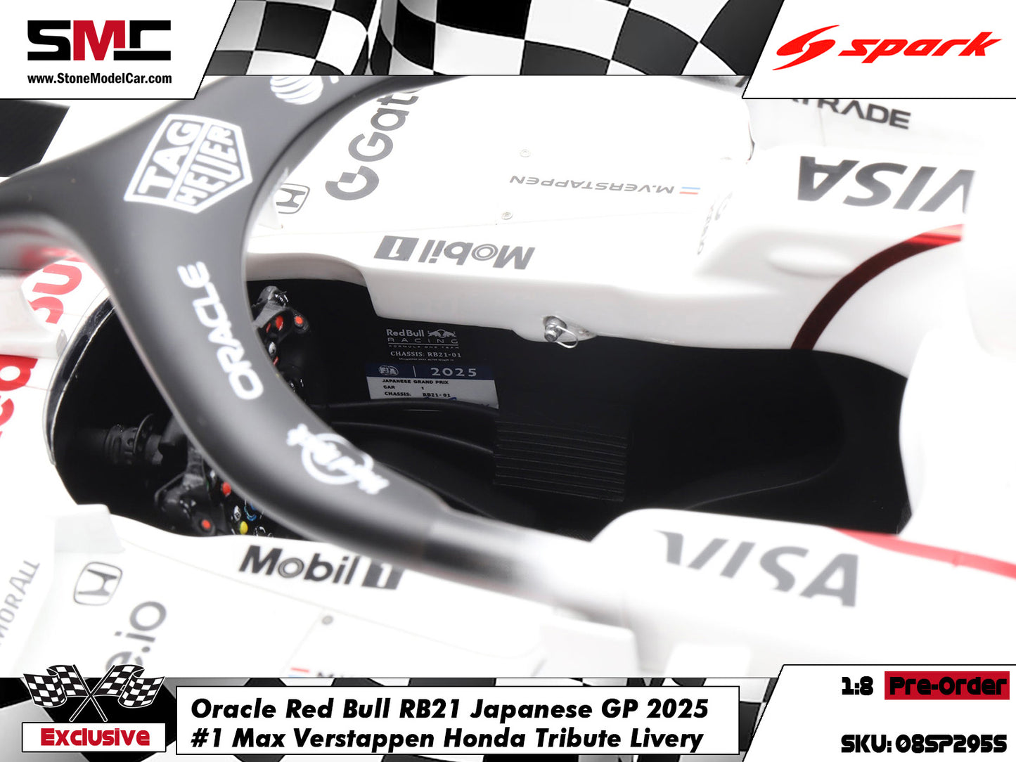 [Pre-Order] Red Bull F1 RB21 #1 Max Verstappen Japanese GP Winner 2025 1:8 Spark Special Edition