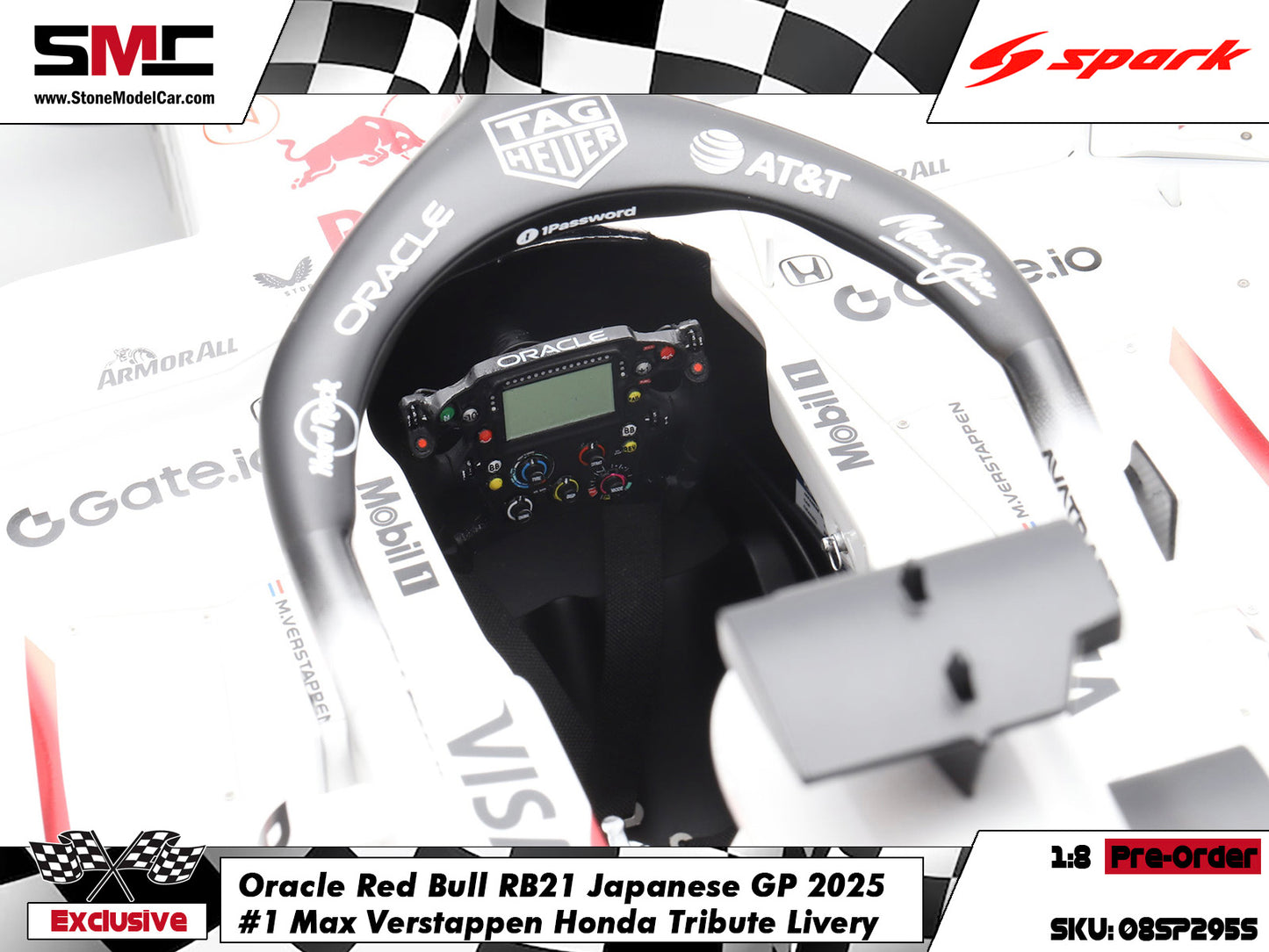 [Pre-Order] Red Bull F1 RB21 #1 Max Verstappen Japanese GP Winner 2025 1:8 Spark Special Edition