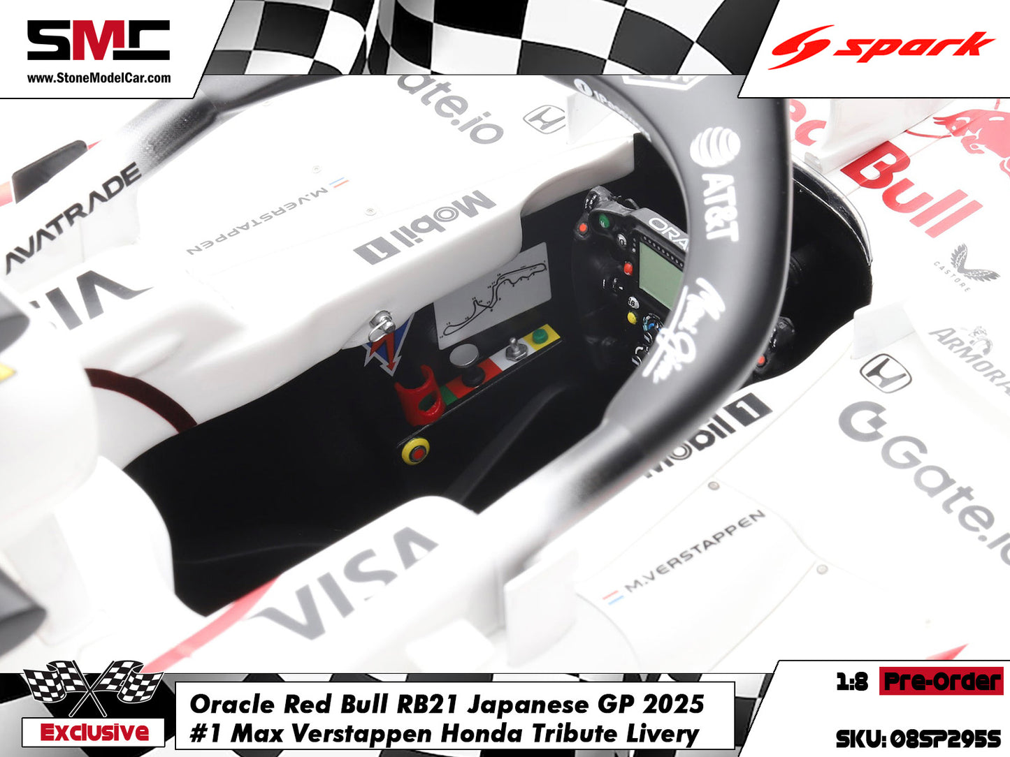 [Pre-Order] Red Bull F1 RB21 #1 Max Verstappen Japanese GP Winner 2025 1:8 Spark Special Edition