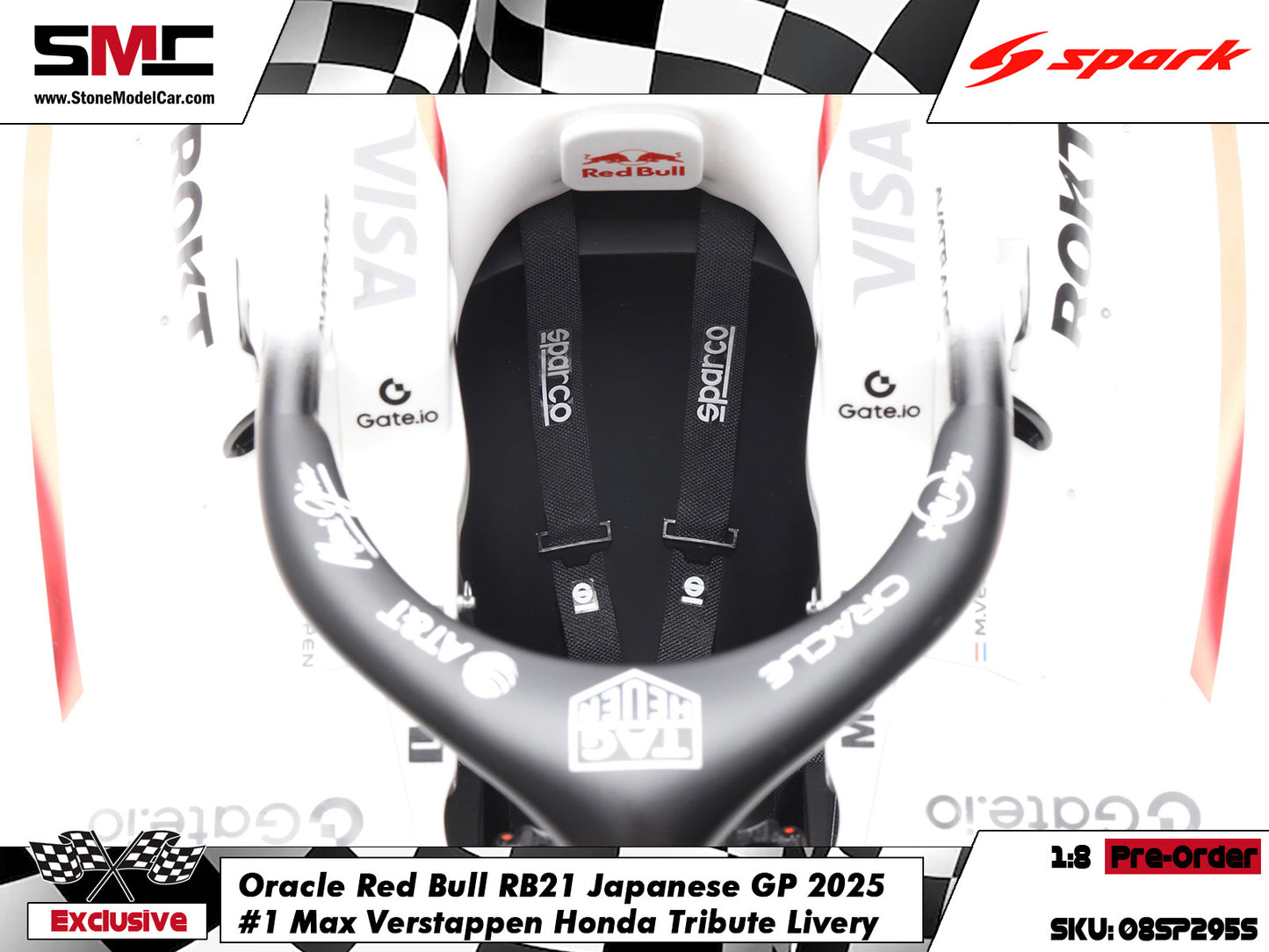 [Pre-Order] Red Bull F1 RB21 #1 Max Verstappen Japanese GP Winner 2025 1:8 Spark Special Edition