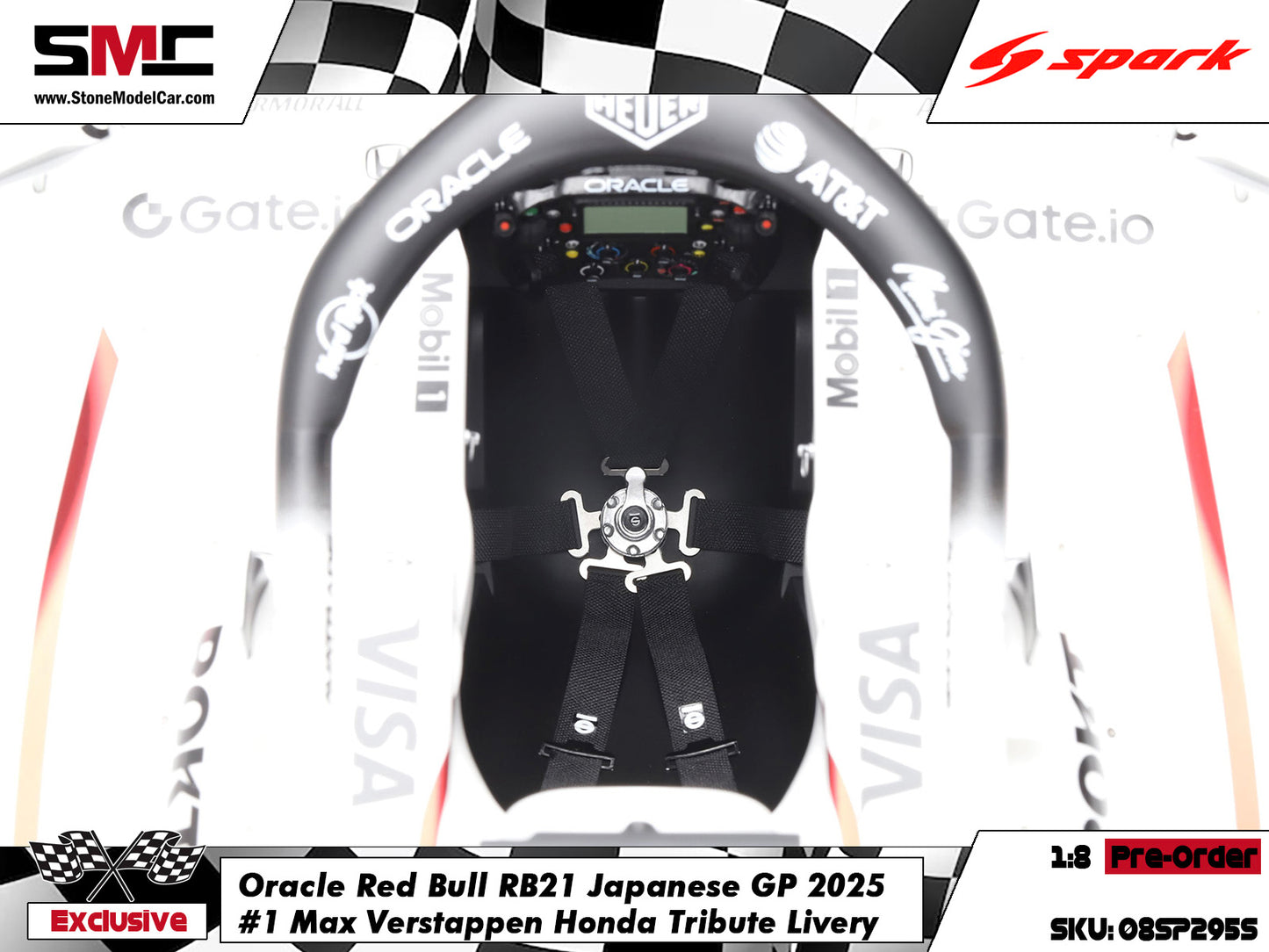 [Pre-Order] Red Bull F1 RB21 #1 Max Verstappen Japanese GP Winner 2025 1:8 Spark Special Edition
