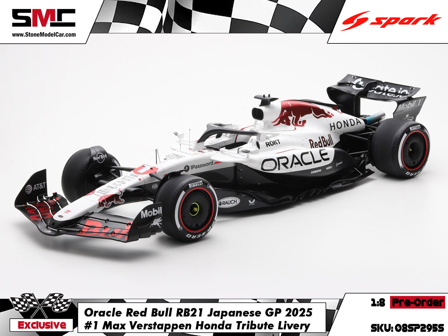[Pre-Order] Red Bull F1 RB21 #1 Max Verstappen Japanese GP Winner 2025 1:8 Spark Special Edition