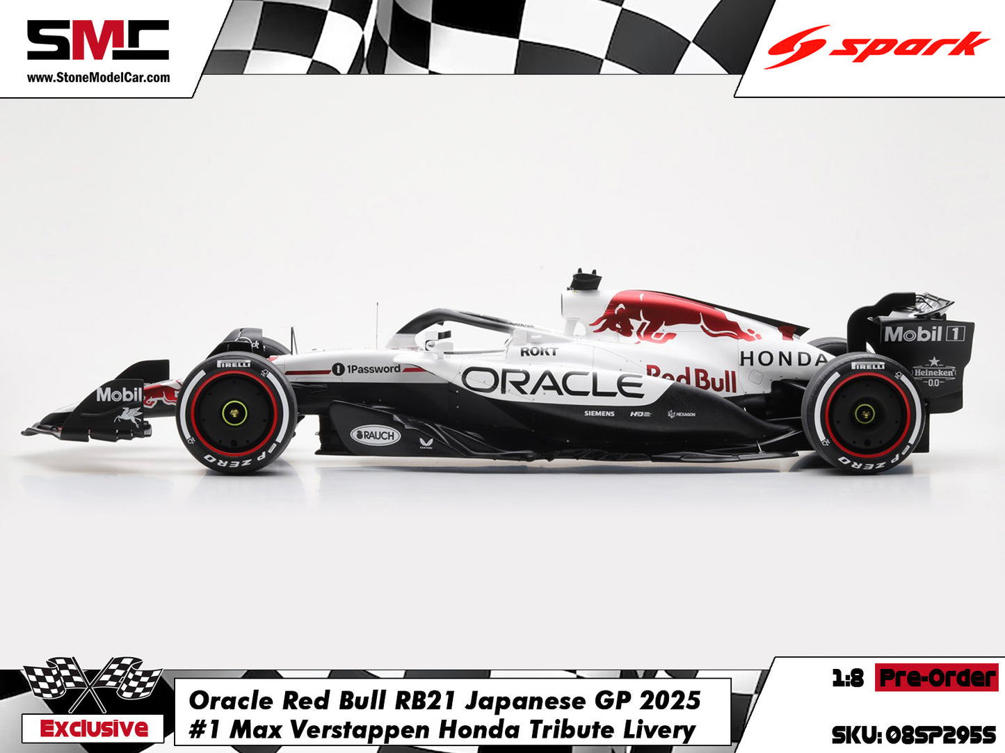 [Pre-Order] Red Bull F1 RB21 #1 Max Verstappen Japanese GP Winner 2025 1:8 Spark Special Edition