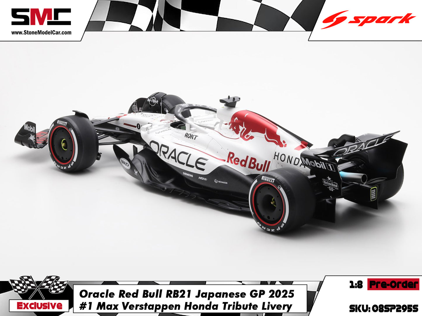 [Pre-Order] Red Bull F1 RB21 #1 Max Verstappen Japanese GP Winner 2025 1:8 Spark Special Edition