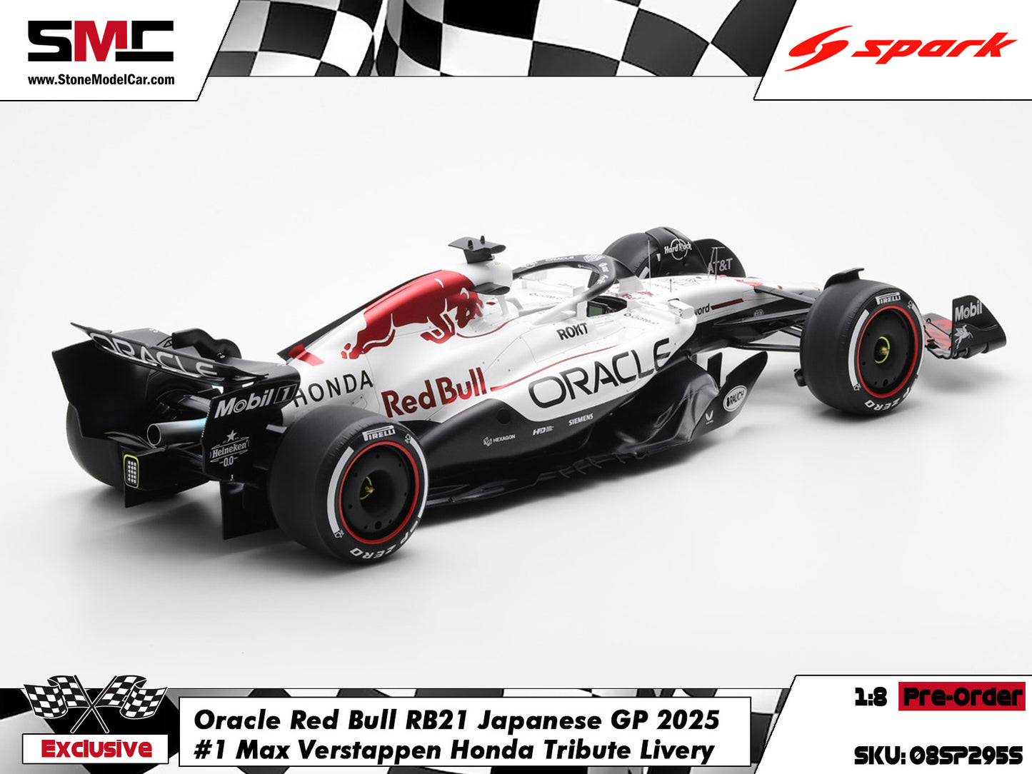[Pre-Order] Red Bull F1 RB21 #1 Max Verstappen Japanese GP Winner 2025 1:8 Spark Special Edition