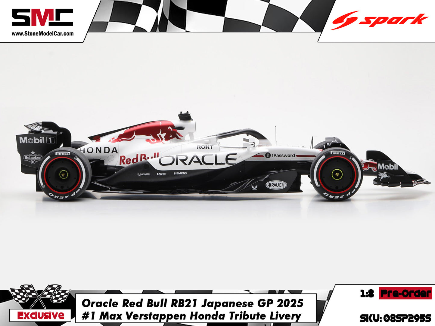 [Pre-Order] Red Bull F1 RB21 #1 Max Verstappen Japanese GP Winner 2025 1:8 Spark Special Edition