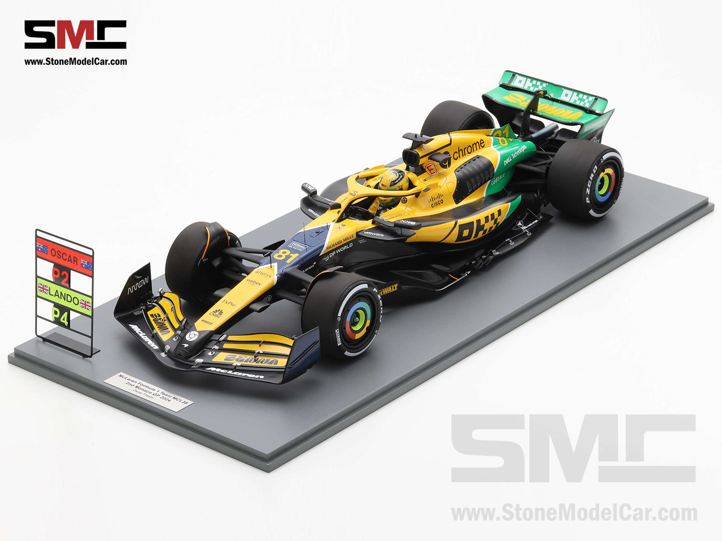 [Pre-Order] McLaren F1 MCL38 #81 Oscar Piastri 2nd Monaco GP 2024 Special Livery 1:12 Spark 12S049