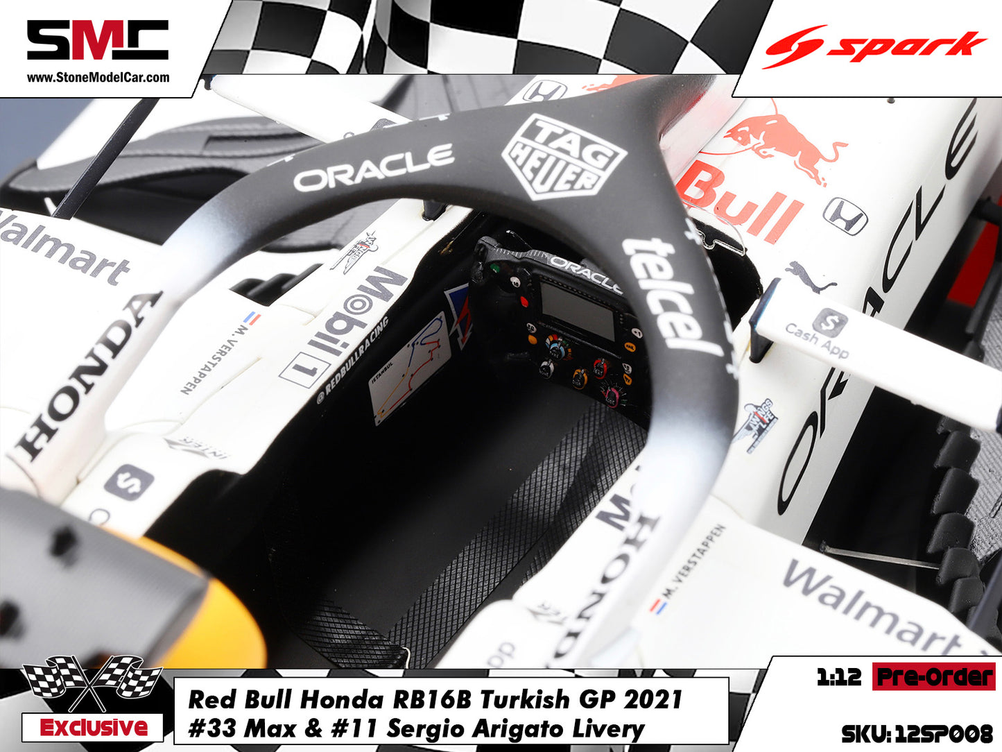 [Pre-Order] Red Bull RB16B #33 Verstappen & #11 Perez Turkish GP 2021 F1 World Champion 1:12 Spark Special Edition