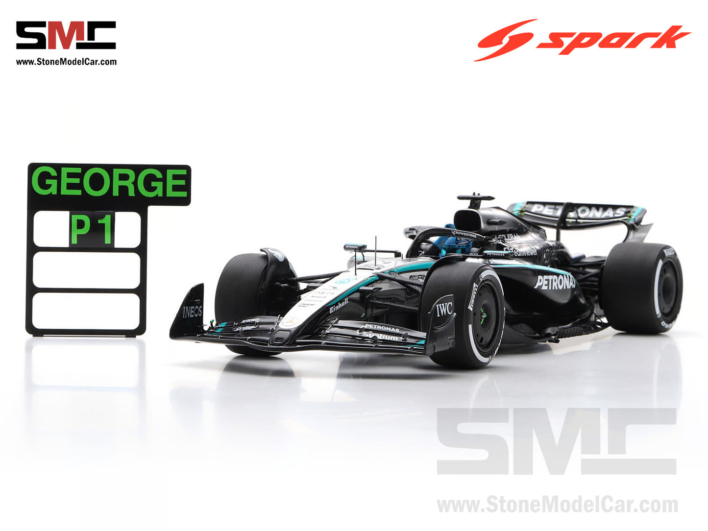 [Pre-Order] Mercedes F1 W16 E Performance #63 George Russell Canadian GP Winner 2025 Spark 1:18 18S1013